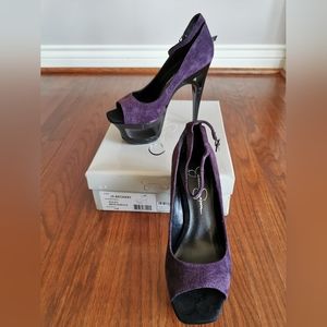 Jessica Simpson Purple Nubuck Platform Pumps